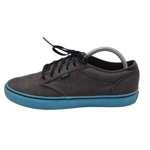 Vans Shoes Mens Size 10 Gray Blue Low Top Canvas Skateboard Waffle Sole Lace Up